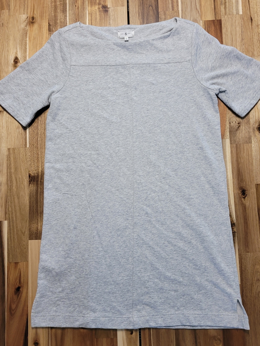 Mini Sweather Dress Gray Short-Sleeve. Size S